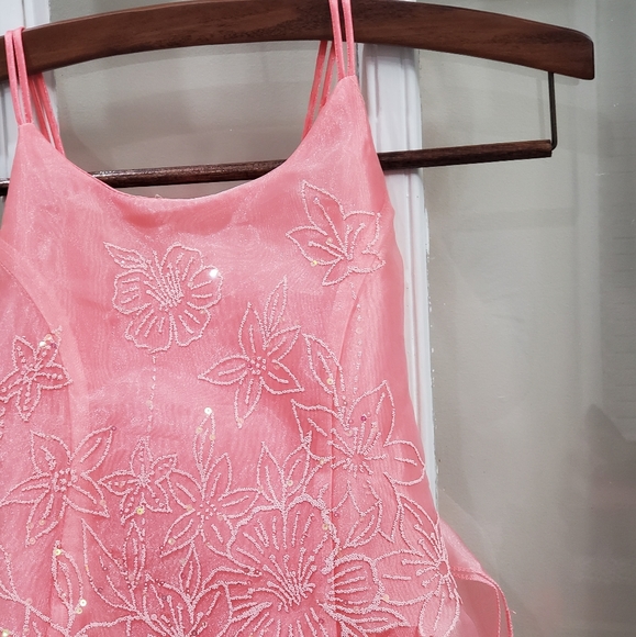 Coral Formal Sequin Dress - Picture 4 of 8